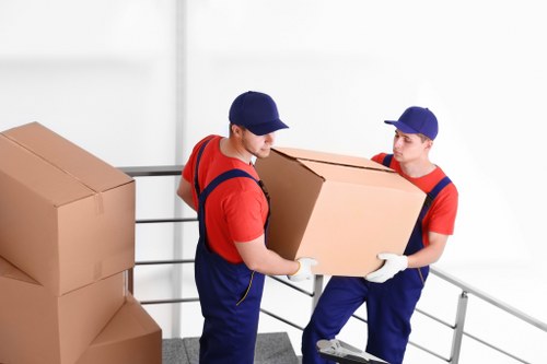 Commercial moving team planning a business relocation in Morden