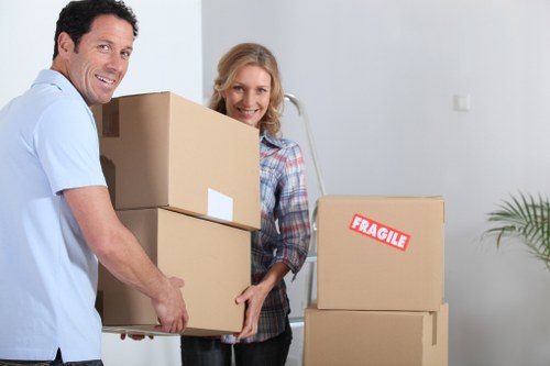Commercial relocation support with a moving van in Morden